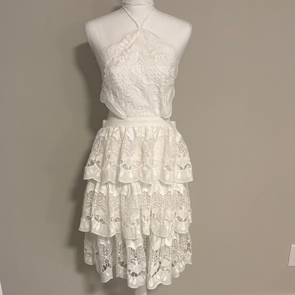 NWT FARM rio white richilier midi dress size small - Picture 2 of 8